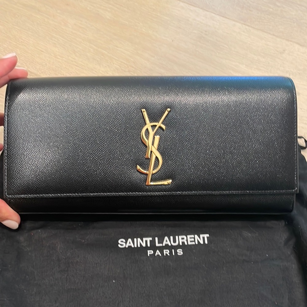 Black YSL clutch